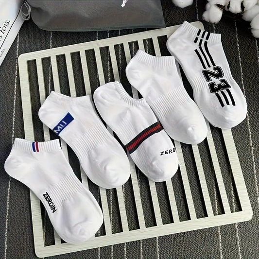 Number & Letter Socks, Sports & Breathable Ankle Socks