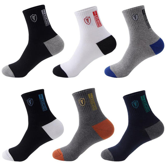 Cotton Men's Sport Socks Autumn Winter Breathable Socks Sweat-absorbing Deodorant Middle Tube Socks