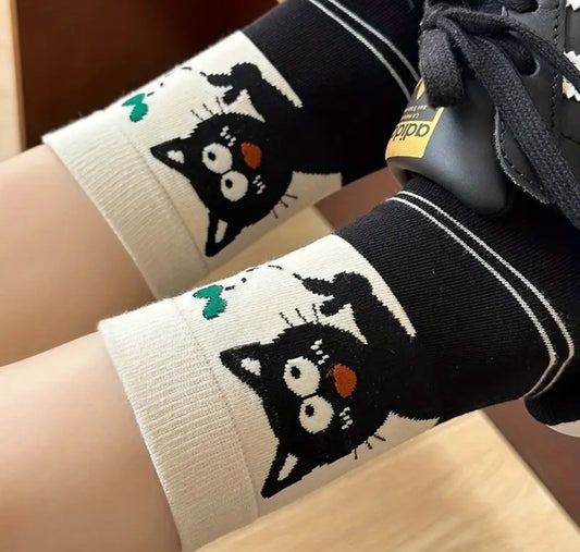 Cat design socks