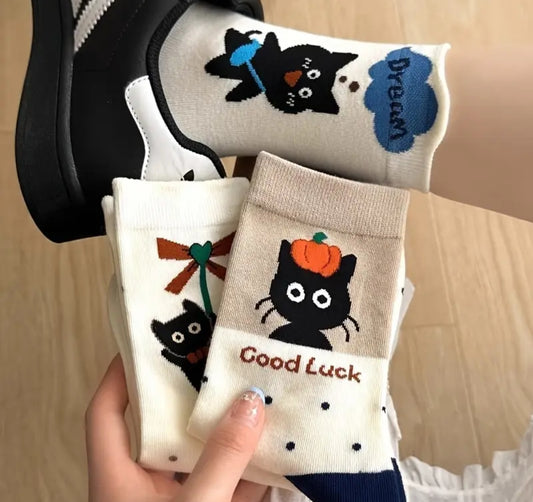 Cat design socks